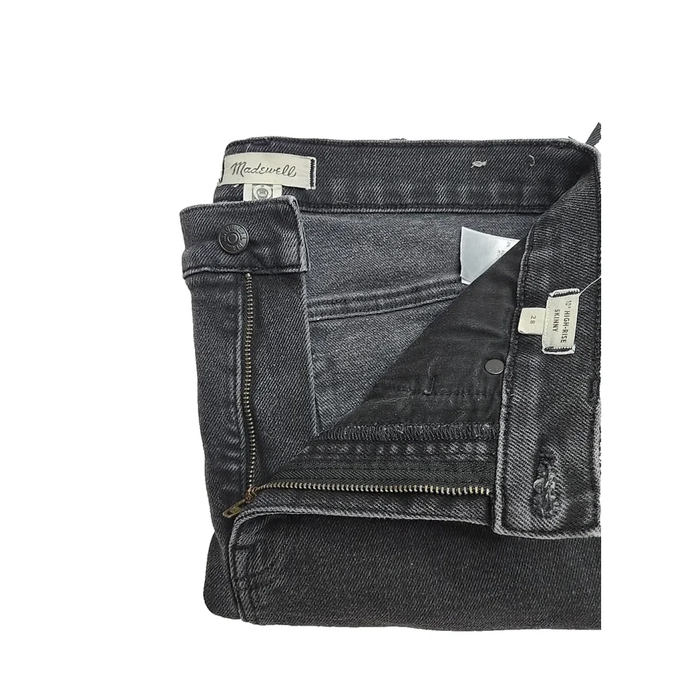 Madewell Size 28 High Rise Skinny Jeans Charcoal Stretch Denim 10
